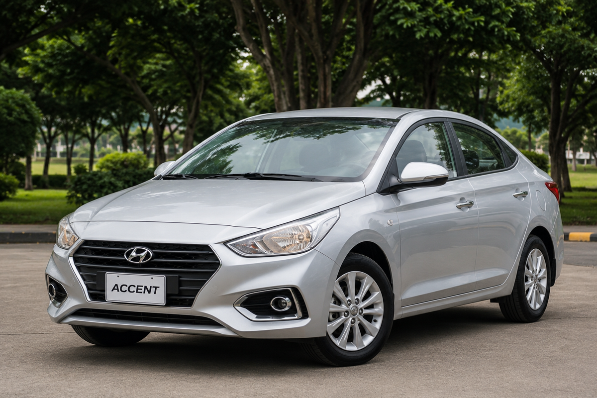 Hyundai Accent sedan available for self-drive and chauffeur car rental in the Philippines.